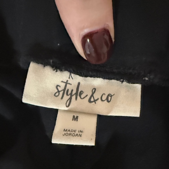 Style & Co. Black Leggings with Pearl Accents - Picture 2 of 3